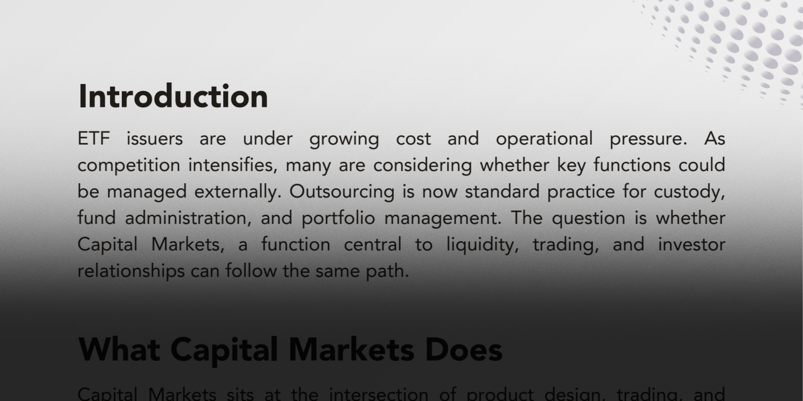 Can ETF Capital Markets Be Outsourced - Sample Page